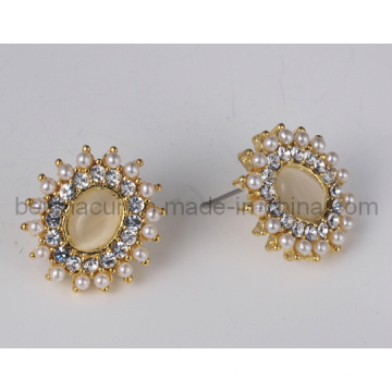 Fashion Earrings with Pearl and CZ Stones